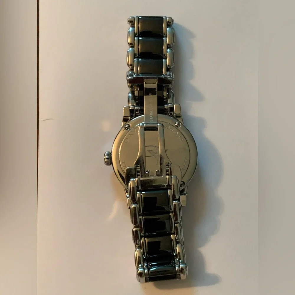 David Yurman Classic Stainless Steel Ceramic And Diamond Watch.  Retail $4,500 - Picture 5 of 10